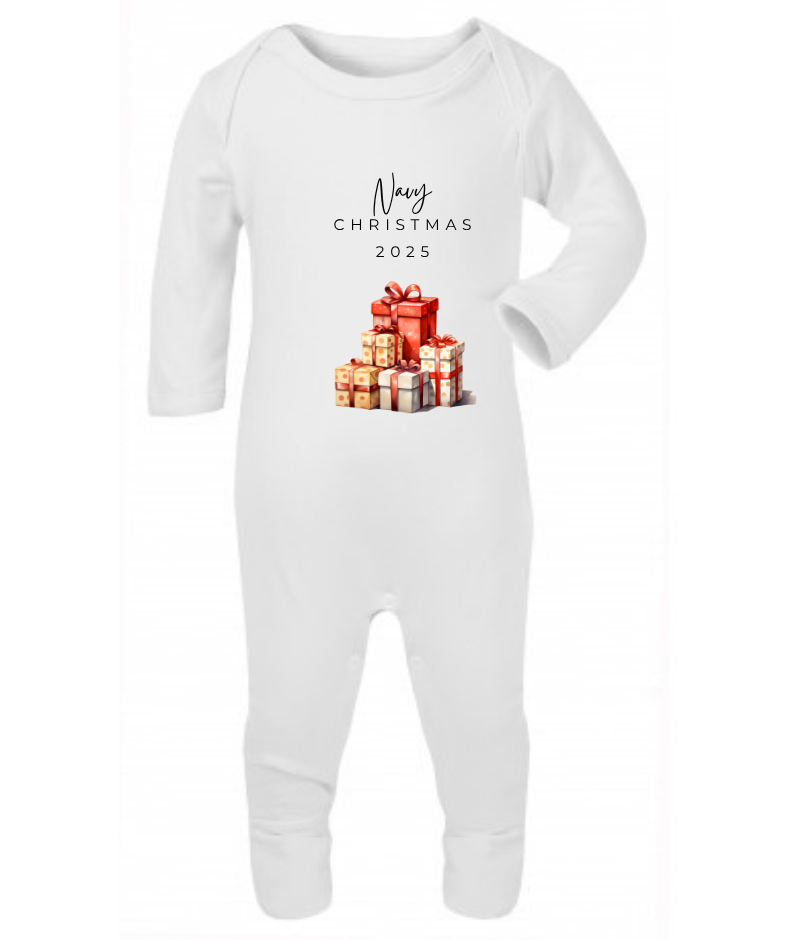 Christmas 2025 | Present | Sleepsuit | Vest | Bib | Personalised | Baby’s 1st Christmas Outfit