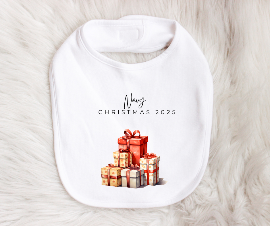 Christmas 2025 | Present | Sleepsuit | Vest | Bib | Personalised | Baby’s 1st Christmas Outfit