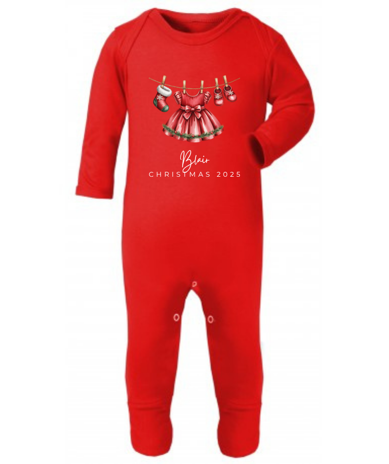 Christmas 2025 | Dress | Sleepsuit | Vest | Bib | Personalised | Baby’s 1st Christmas Outfit