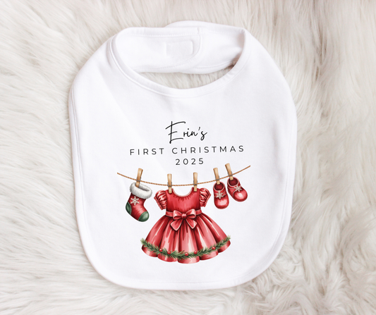 MY FIRST CHRISTMAS | Dress | Sleepsuit | Vest | Bib | Personalised | Baby’s 1st Christmas Outfit