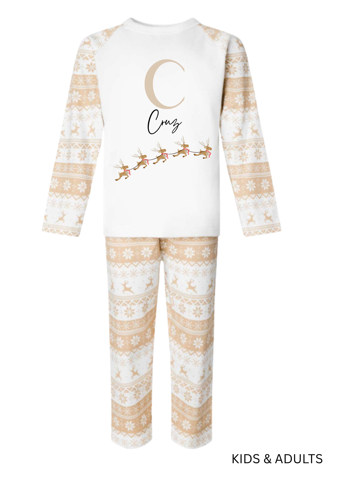 ✨ Family Natural Personalised Kids Christmas Pyjamas ✨