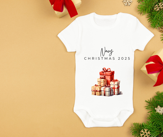 Christmas 2025 | Present | Sleepsuit | Vest | Bib | Personalised | Baby’s 1st Christmas Outfit